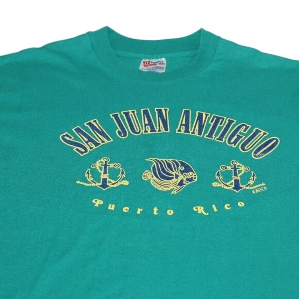 VTG San Juan Antiguo XL Puerto Rico 90's Hanes 50/50 T-Shirt Tee Graphic USA - Picture 5 of 9